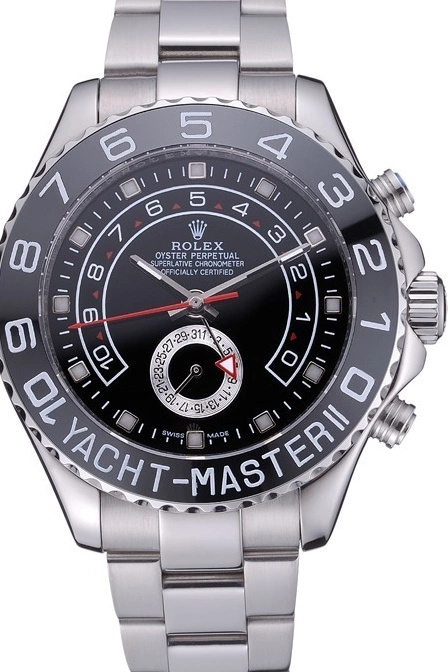 Aaa fake watches Stainless Master II Rolex Steel 622541 Black Yacht - Bracelet Dial 0613